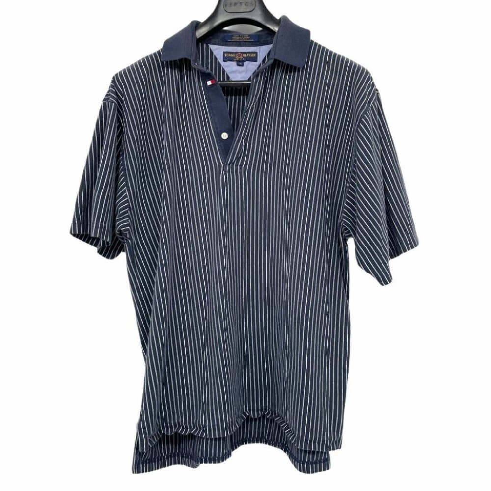 Tommy Hilfiger Golf blue striped cotton polo shirt